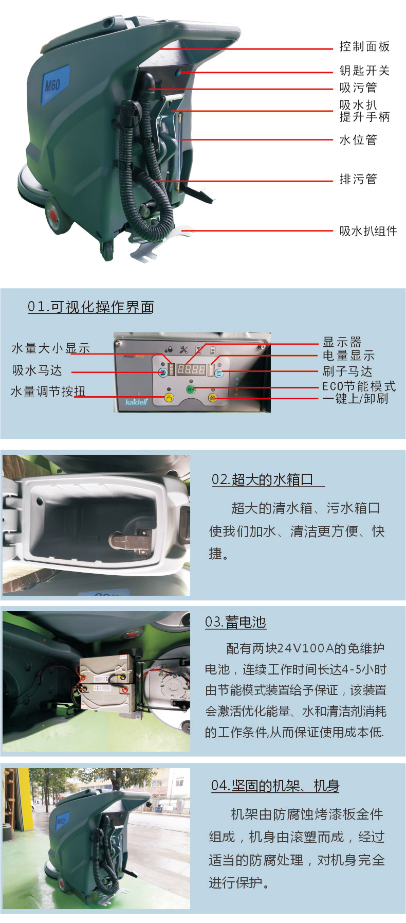 凱德力M60手推式洗地機